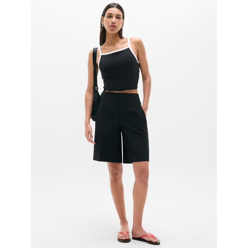Athleta Endless Bermuda Short Black Womens Size 8 Activewear Model Chic